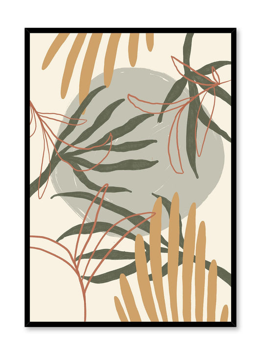 Exotic Flora is a minimalist illustration of a combination of various colourful plants found in the rainforest by Opposite Wall.