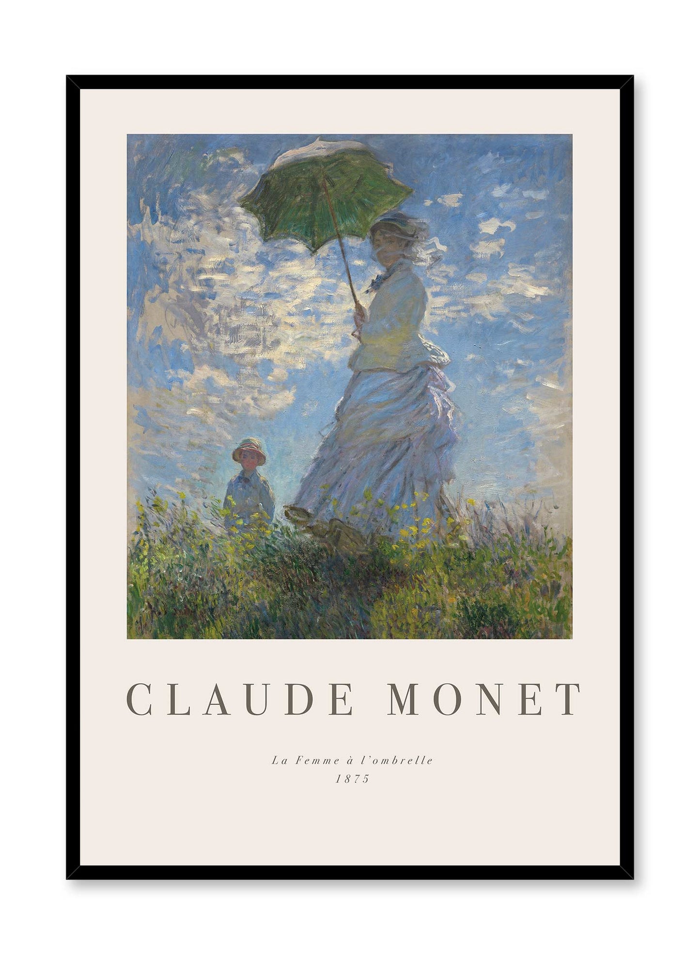 Woman with a Parasol is a minimalist artwork by Opposite Wall of Claude Monet's La Femme à l’ombrelle from 1875.
