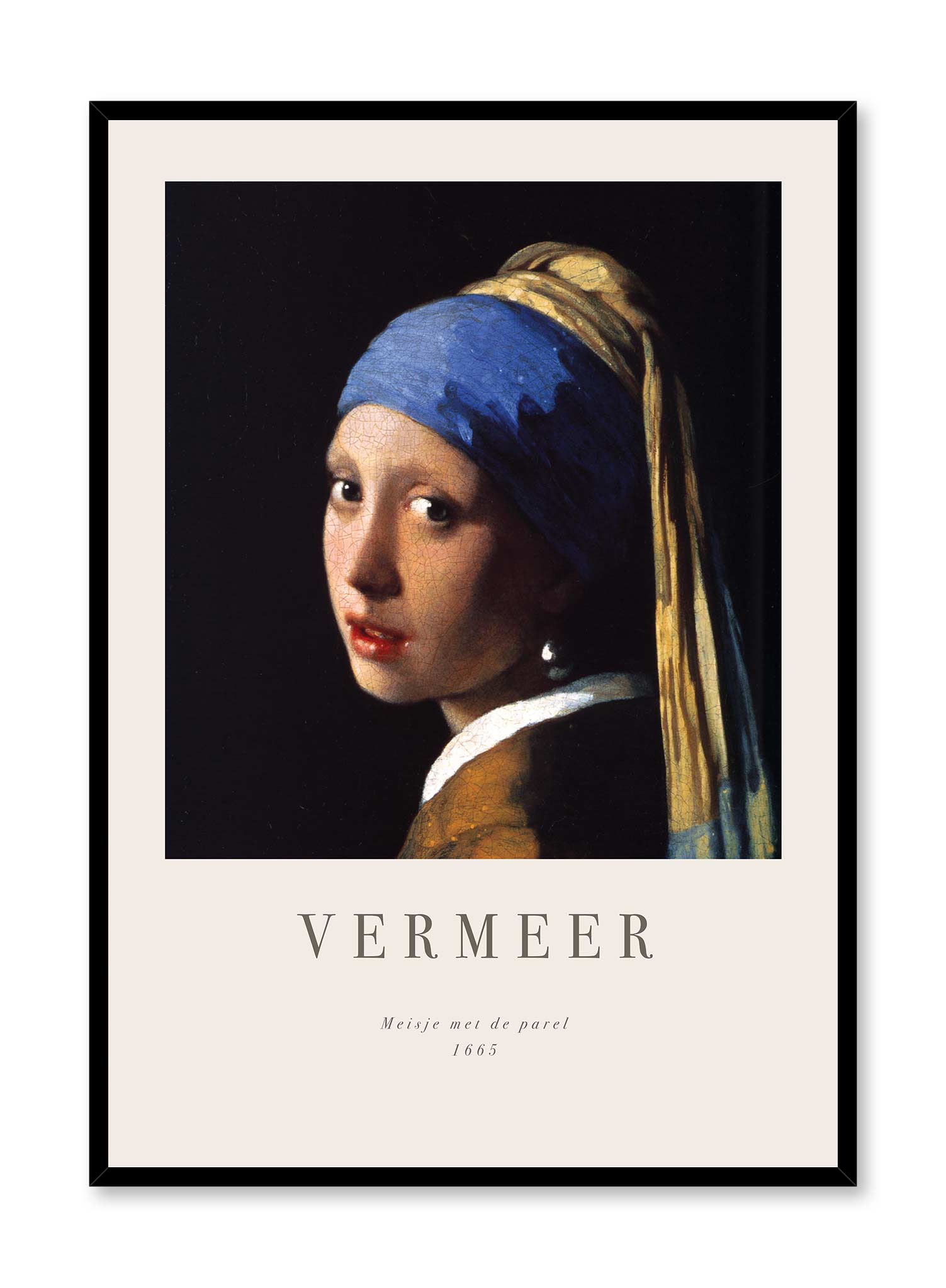 Girl with a Pearl Earring is a minimalist artwork by Opposite Wall of Johannes Vermeer's Meisje met de parel from 1665.