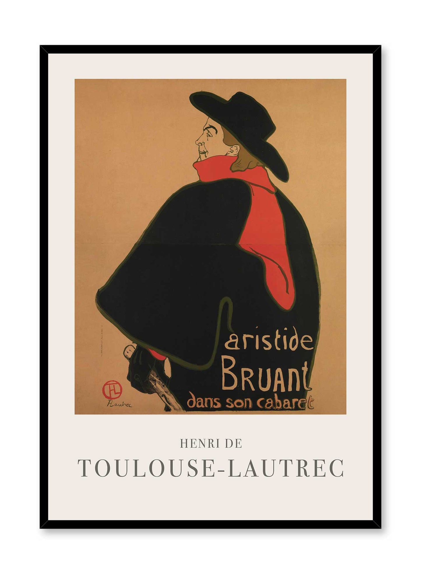 Aristide Bruant, at His Cabaret is a minimalist artwork by Opposite Wall of Henri de Toulouse-Lautrec's Aristide Bruant dans son cabaret. 