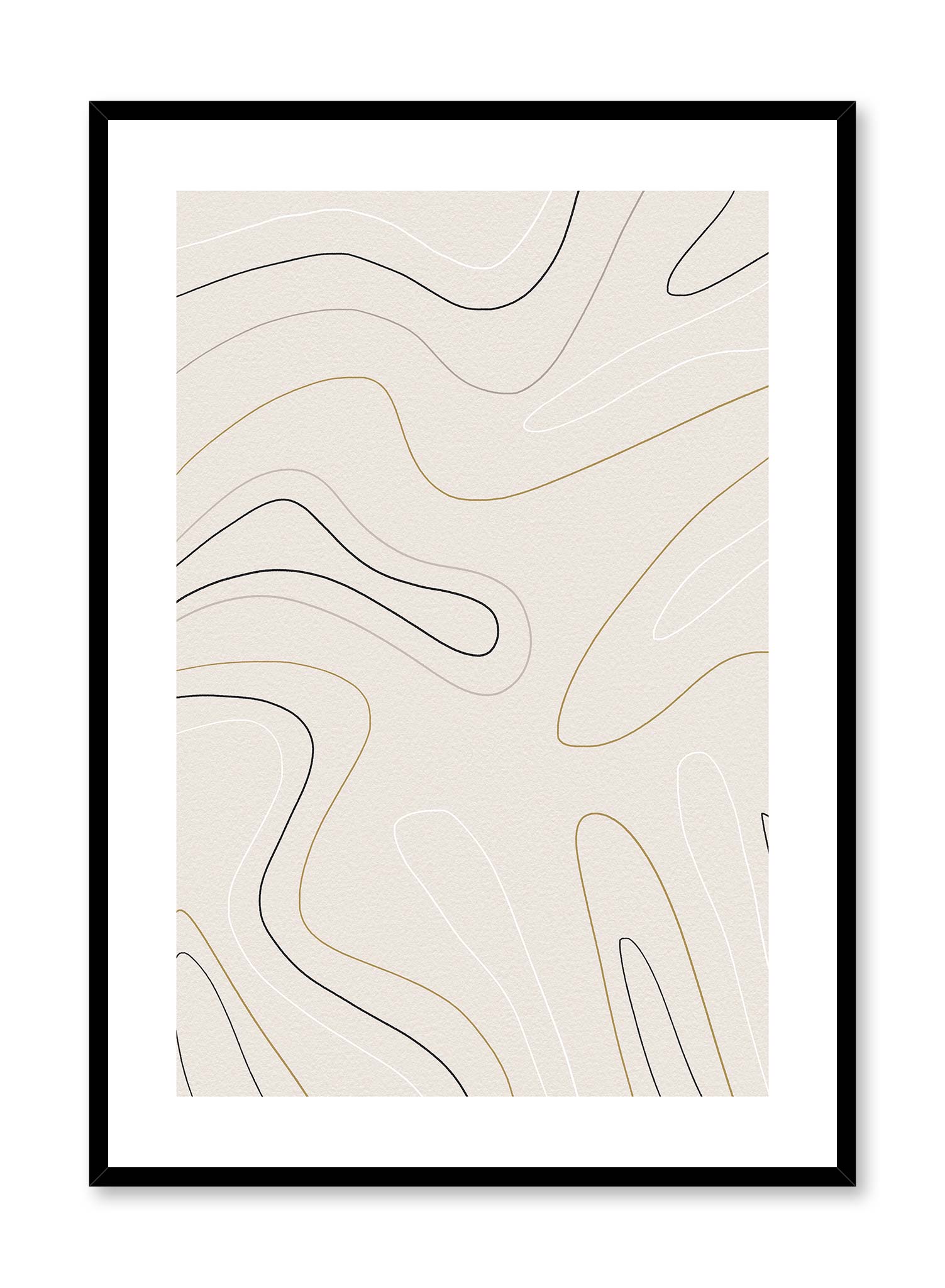 Buff Stream is a minimalist abstract illustration of curved monochrome lines by Opposite Wall.