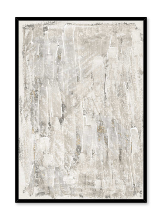 Textured Taupe is a minimalist abstract illustration of vertical layers of thick gray paint by Opposite Wall.