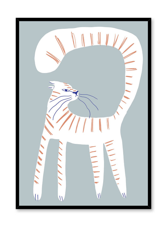 Kitty Attitude is a minimalist illustration by Opposite Wall of a grumpy striped cat raising its tail.