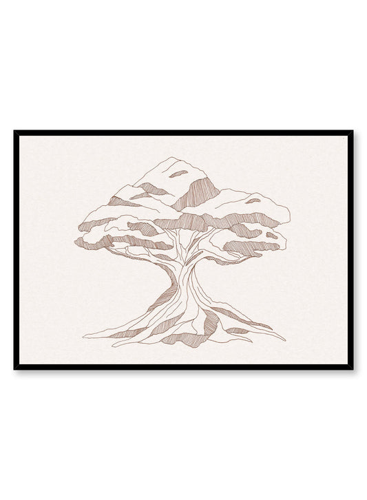 Bonsai is a minimalist illustration by Opposite Wall of a humongous tree drawn to show the details in its shadows.