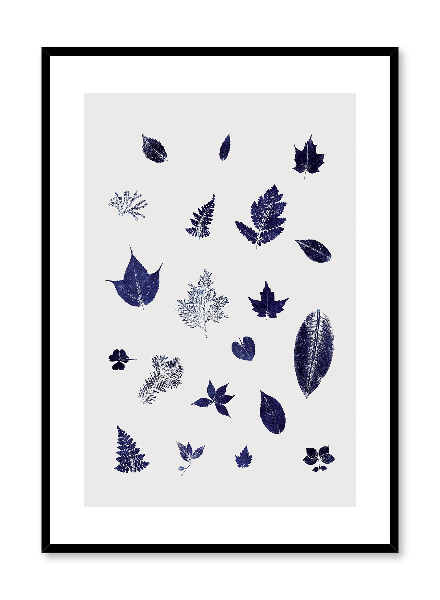 Fall in Japan is a minimalist illustration by Opposite Wall of multiple leaves coming from different trees.