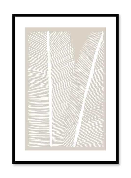 Feathered is a minimalist illustration by Opposite Wall of two white and sparse feathers.