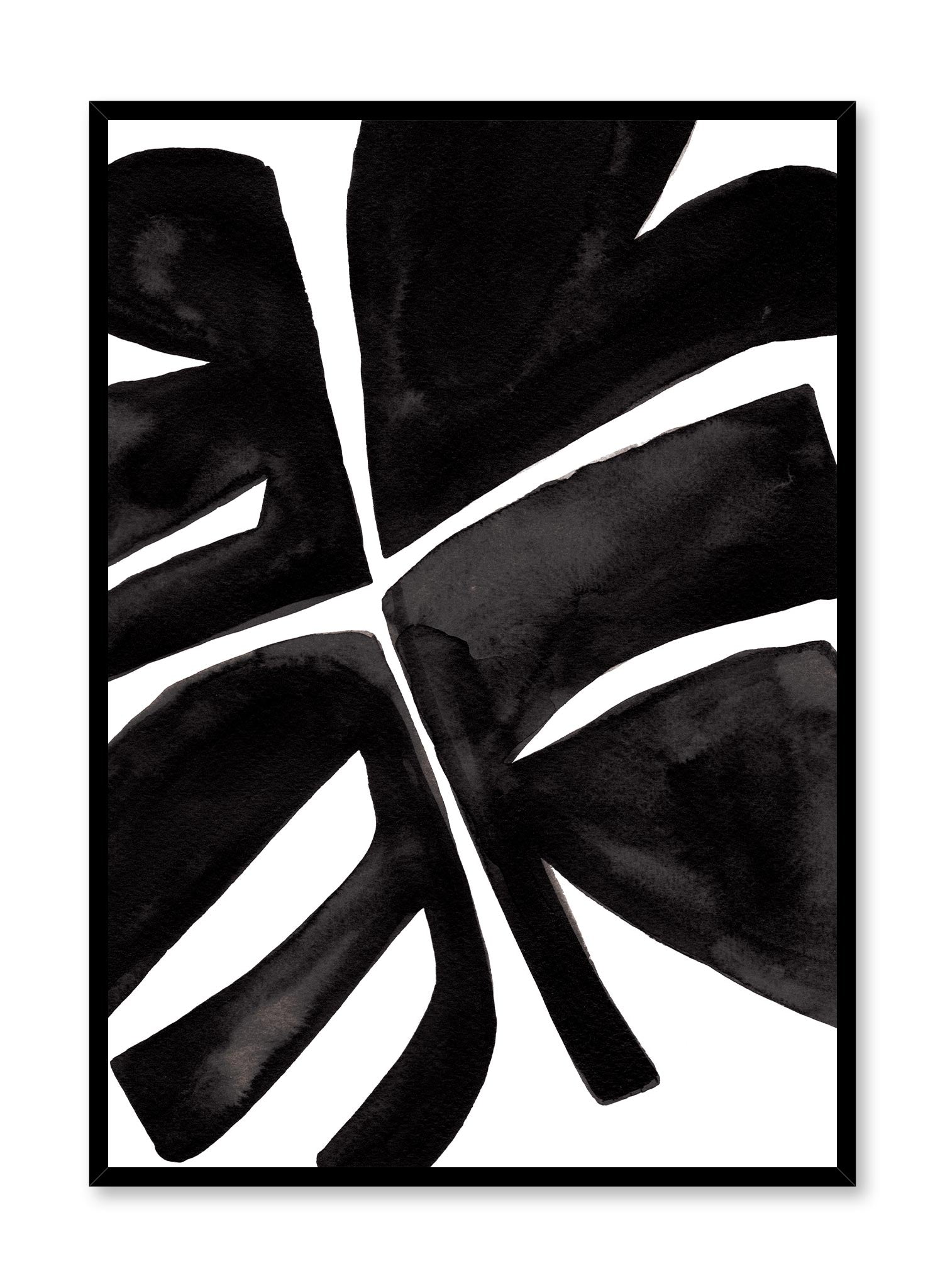 Minimalist Monstera is a minimalist illustration by Opposite Wall of the close-up of a leaf pattern drawn in ink.