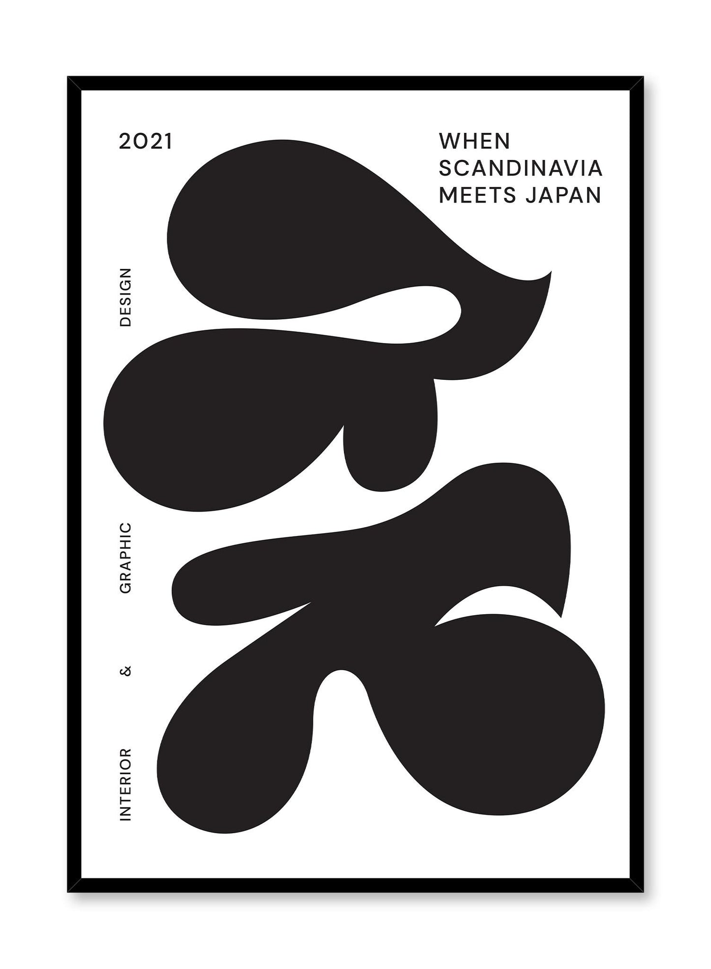 Scandinavia & Japan is a minimalist typography by Opposite Wall of the definition of a Japandi design which refers to a fusion of Japanese and Scandinavian home decor.