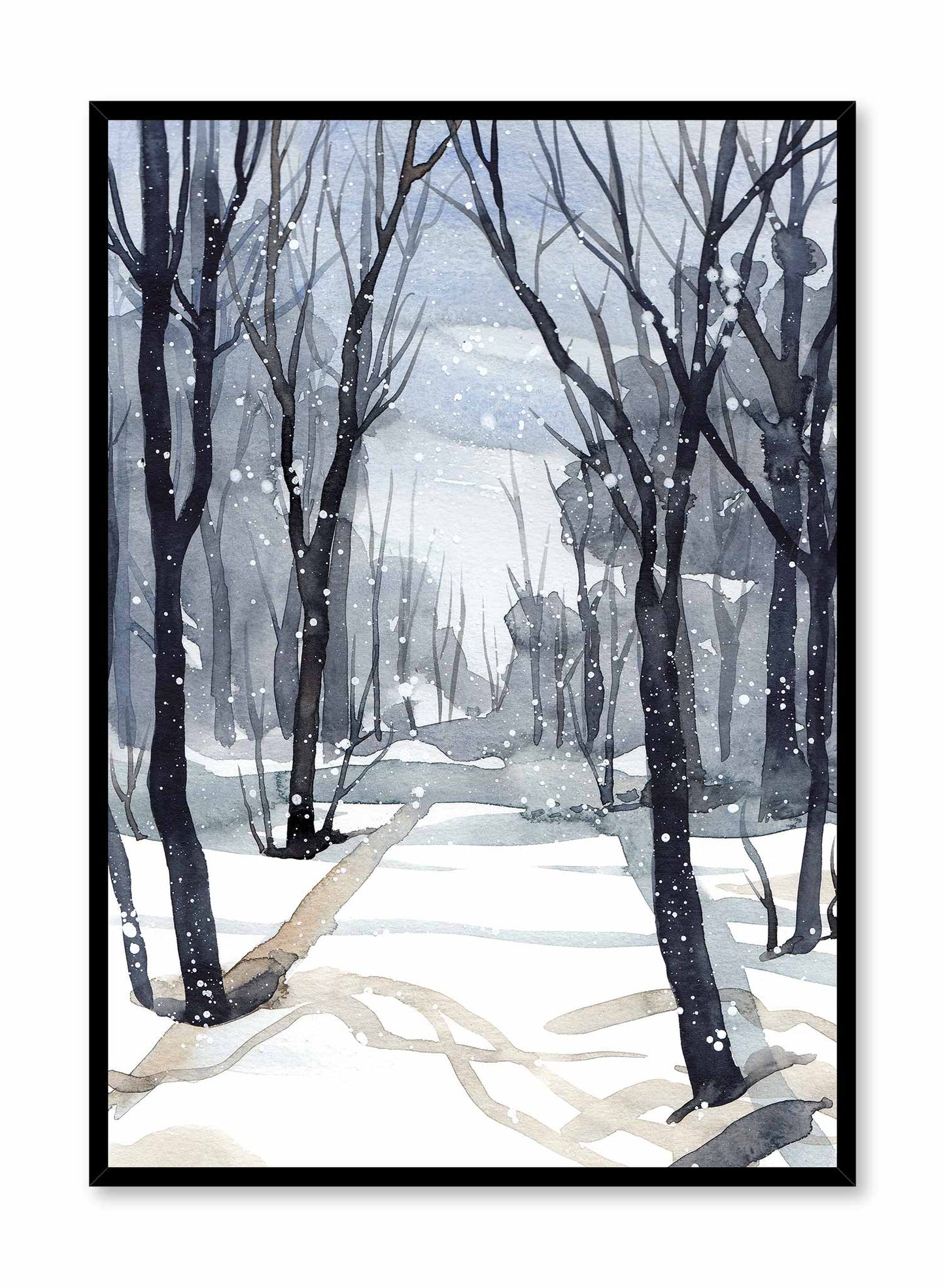 Snowy Stroll Winter Forest, Poster | Oppositewall.com