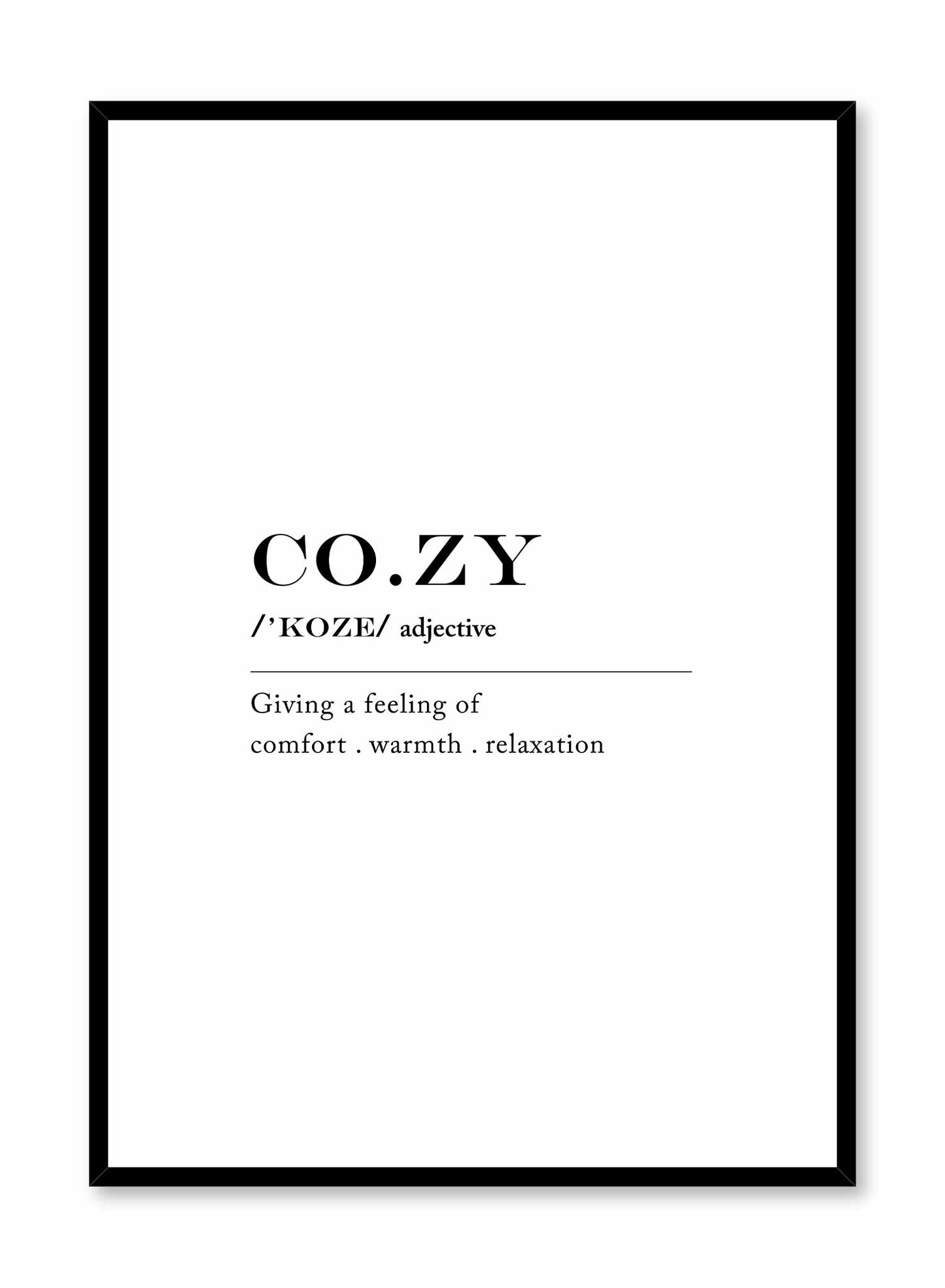 Cozy definition, Poster | Oppositewall.com