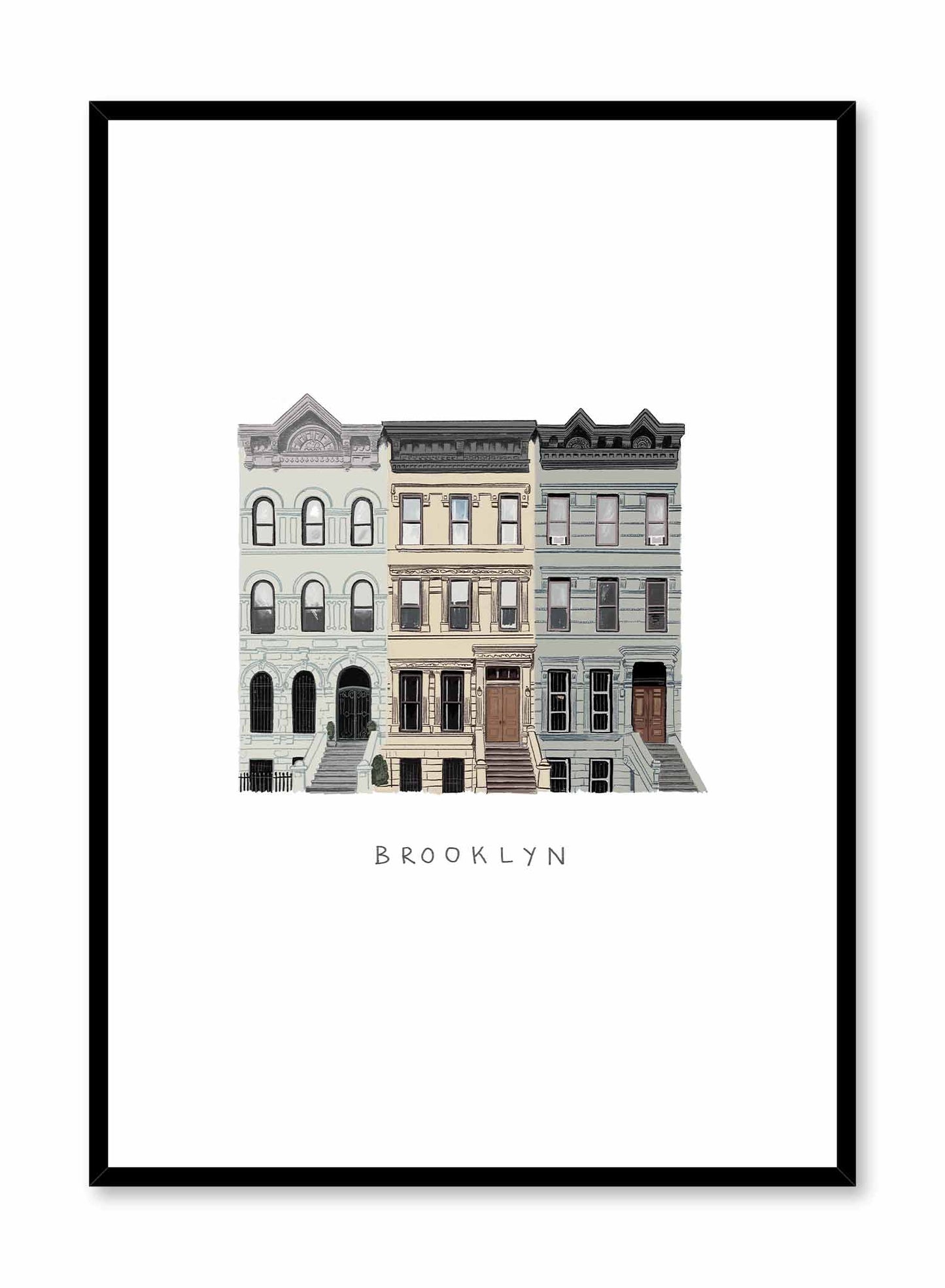Brooklyn Street Illustration, Poster | Oppositewall.com