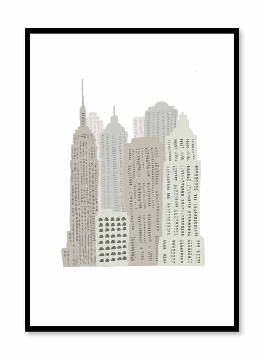 New York Skyscraper Illustration, Poster | Oppositewall.com