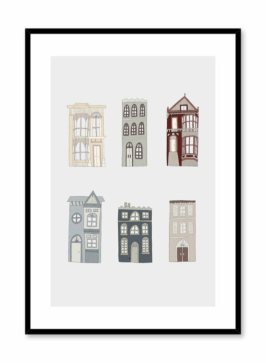 San Francisco Architecture Illustration, Poster | Oppositewall.com