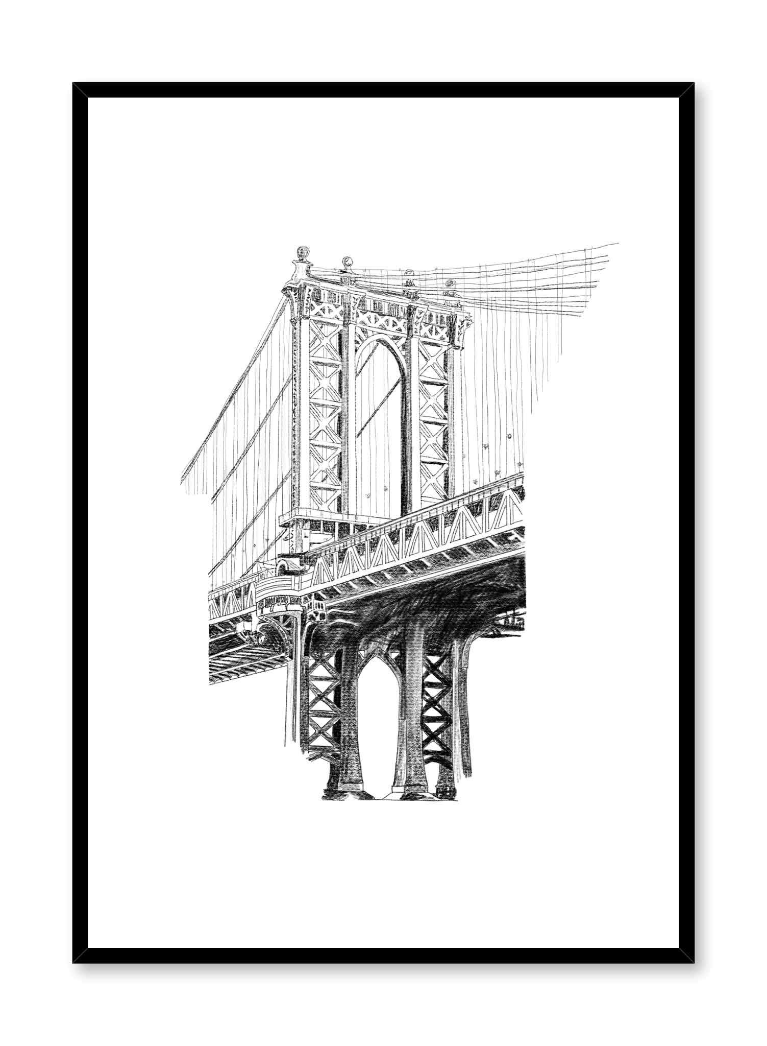 Manhattan Bridge Illustration, Poster | Oppositewall.com