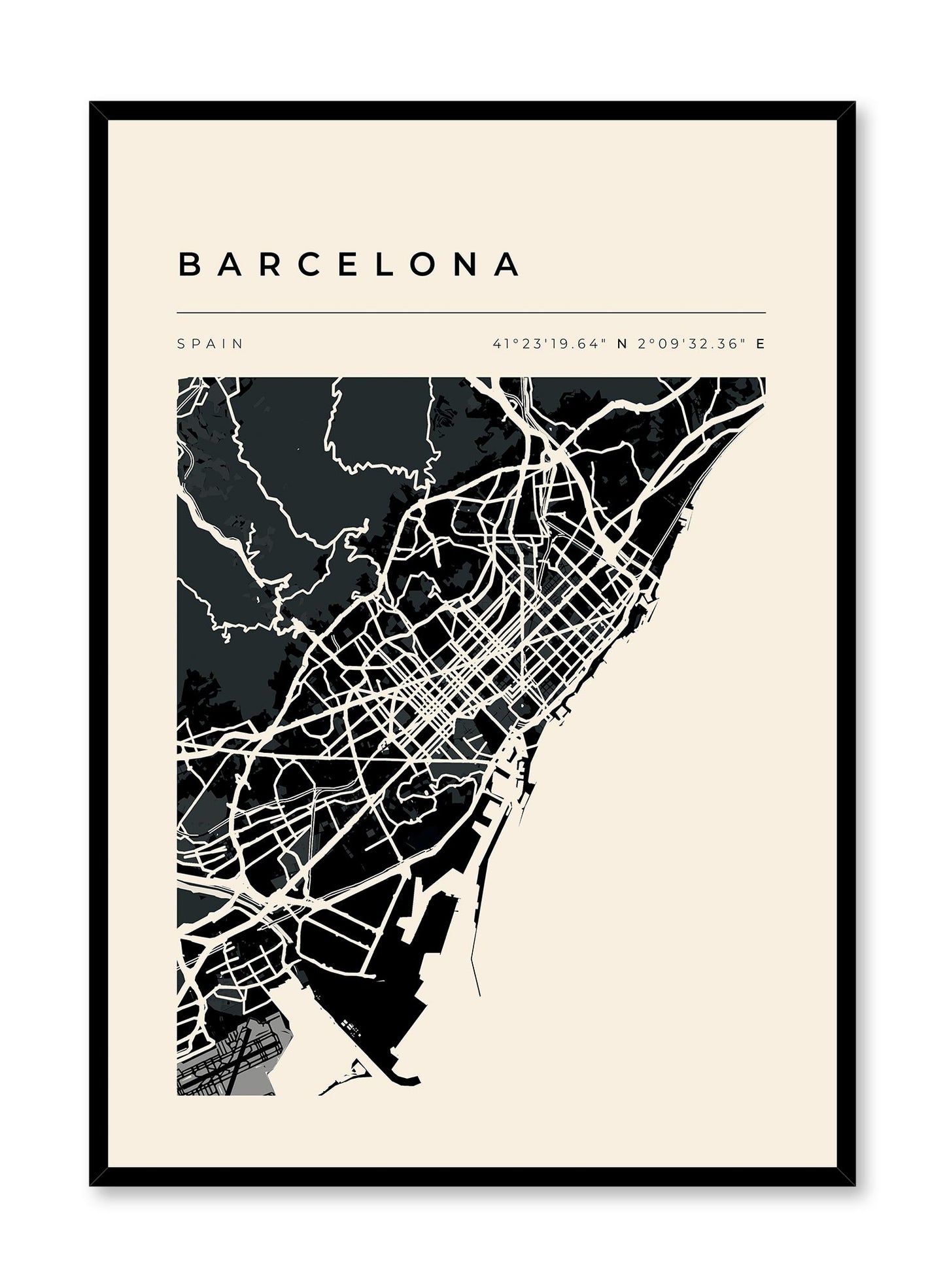 Barcelona Map, Poster | Oppositewall.com