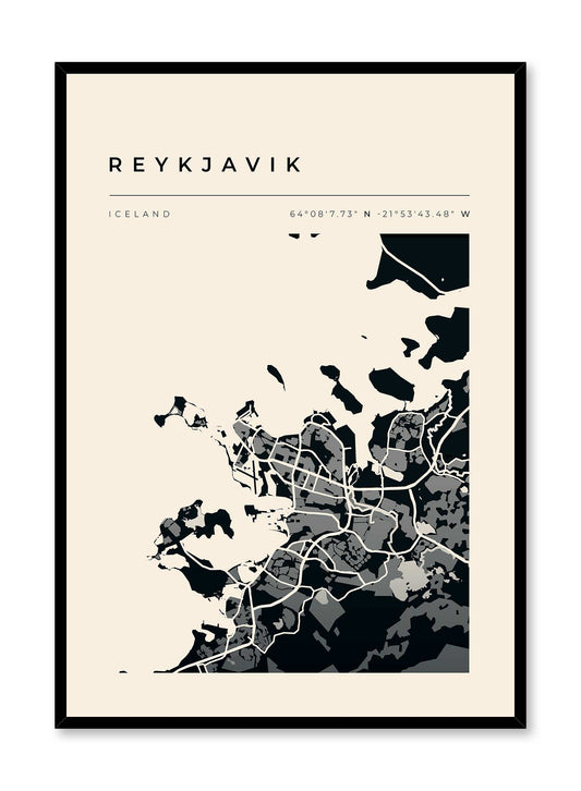 Reykjavik Map, Poster | Oppositewall.com