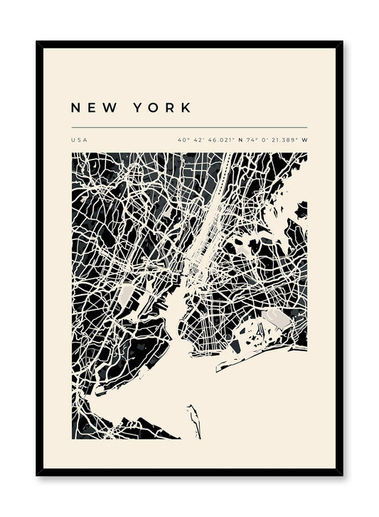 New York Map, Poster | Oppositewall.com