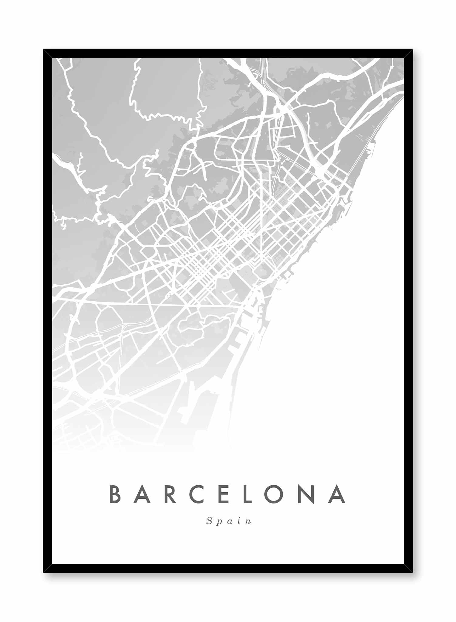 Barcelona Map | Shop Posters & Prints Online at Opposite Wall