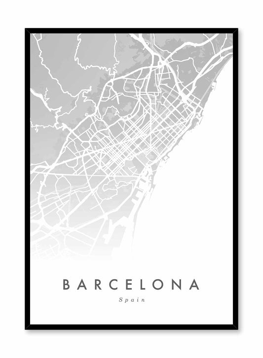 Barcelona Map Illustration, Poster | Oppositewall.com