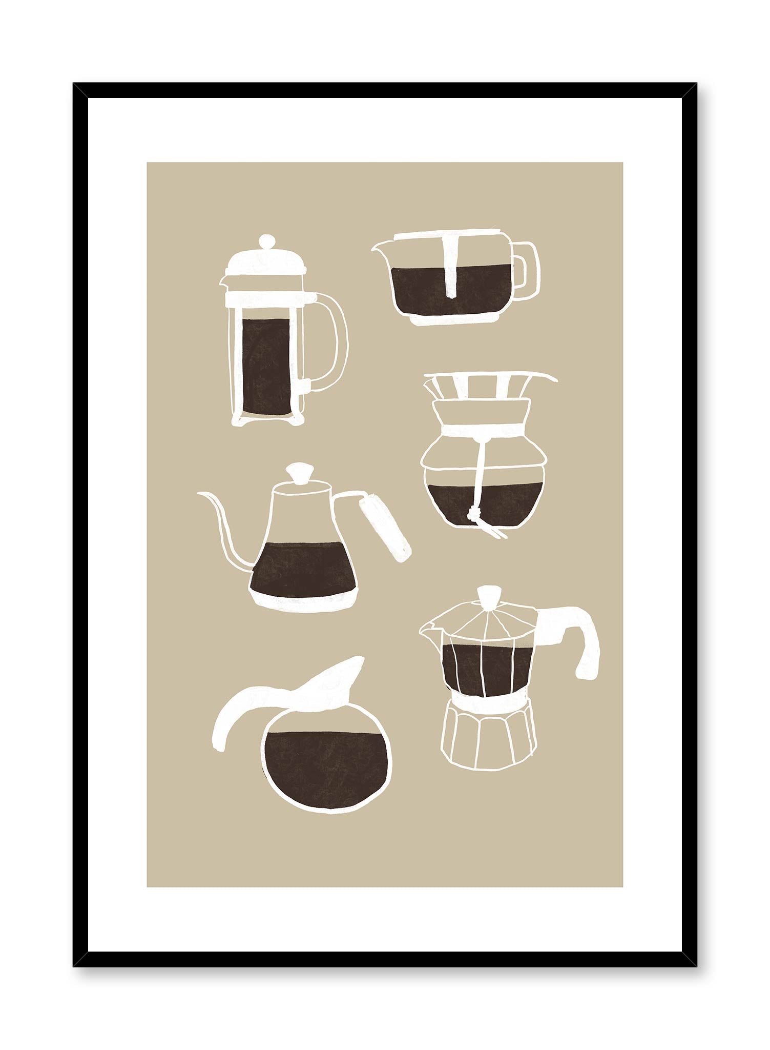 Coffee Maker Illustration, Poster | Oppositewall.com