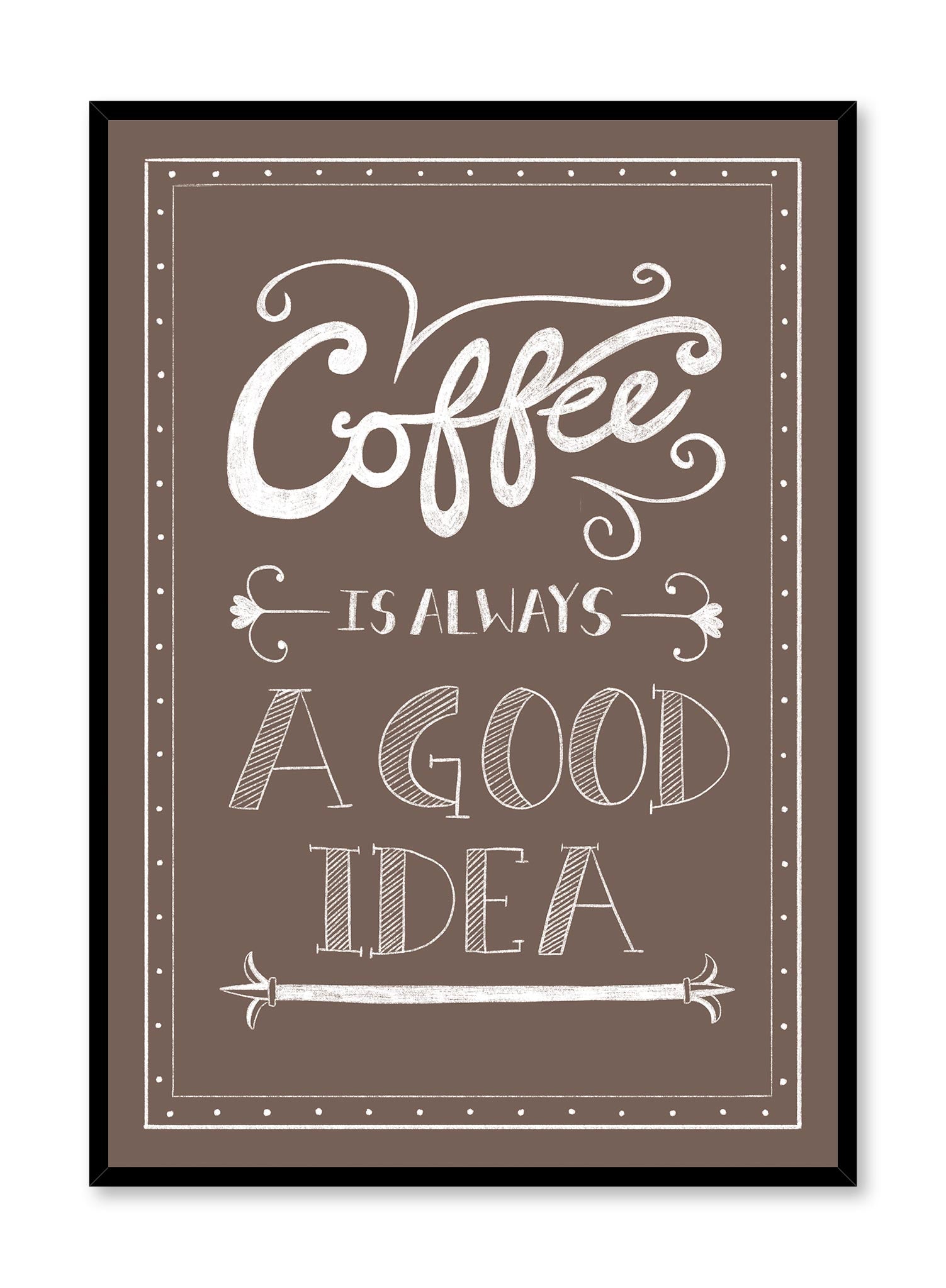 Black Board Coffee typography, Poster | Oppositewall.com