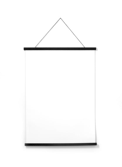 Scandinavian black oak poster wall hanger by Opposite Wall - Front of the poster hanger - Size 20 inches