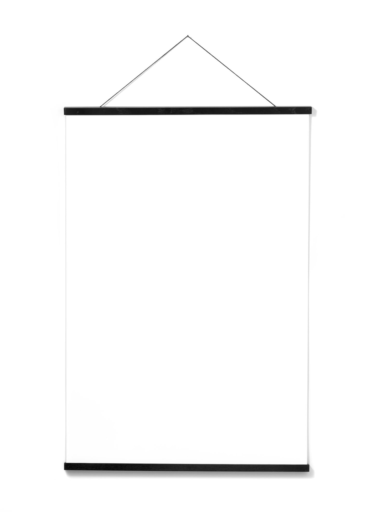 Scandinavian black oak poster wall hanger by Opposite Wall - Front of the poster hanger - Size 24 inches