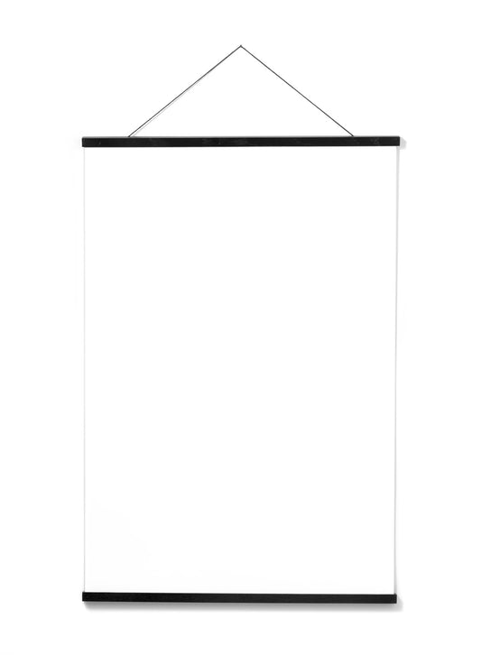 Scandinavian black oak poster wall hanger by Opposite Wall - Front of the poster hanger - Size 24 inches