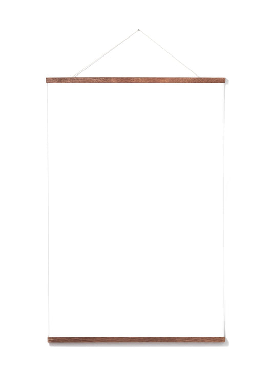 Scandinavian dark oak poster wall hanger by Opposite Wall - Front of the poster hanger - Size 24 inches