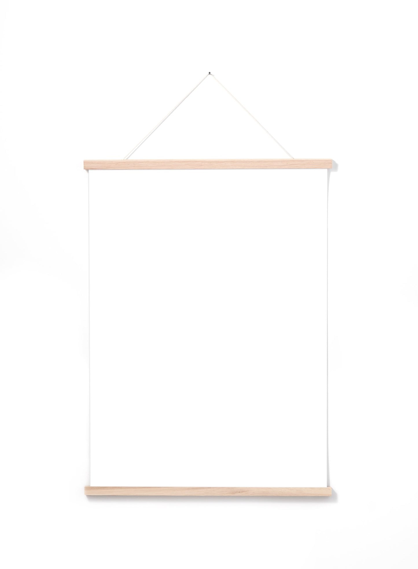 Scandinavian solid oak poster wall hanger by Opposite Wall - Front of the poster hanger - Size 20 inches