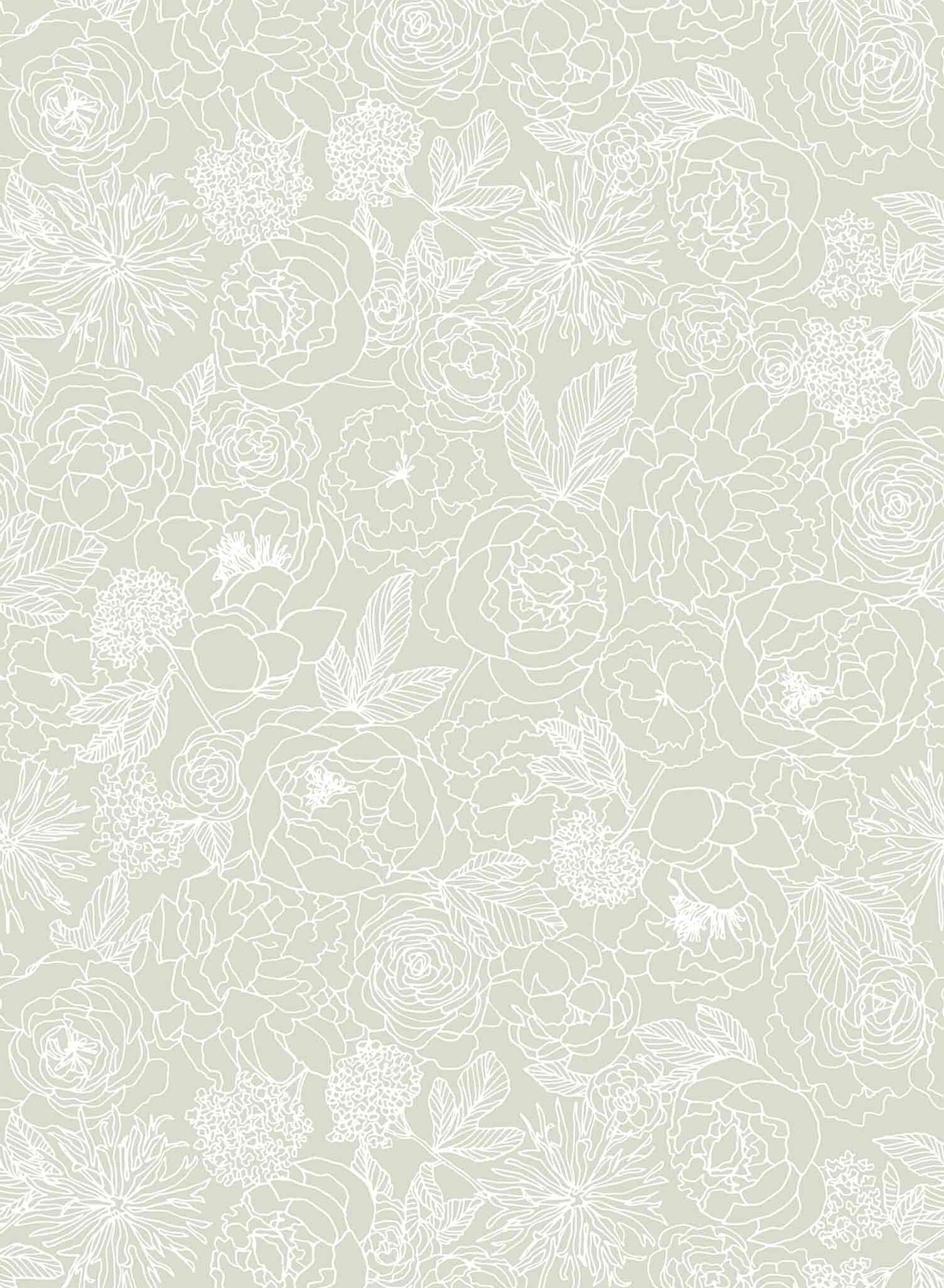 Corsage is a minimalist wallpaper by Opposite Wall of many peony flowers.