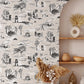Folklore is a minimalist wallpaper by Opposite Wall of drawings of typical Canadian sightings.
