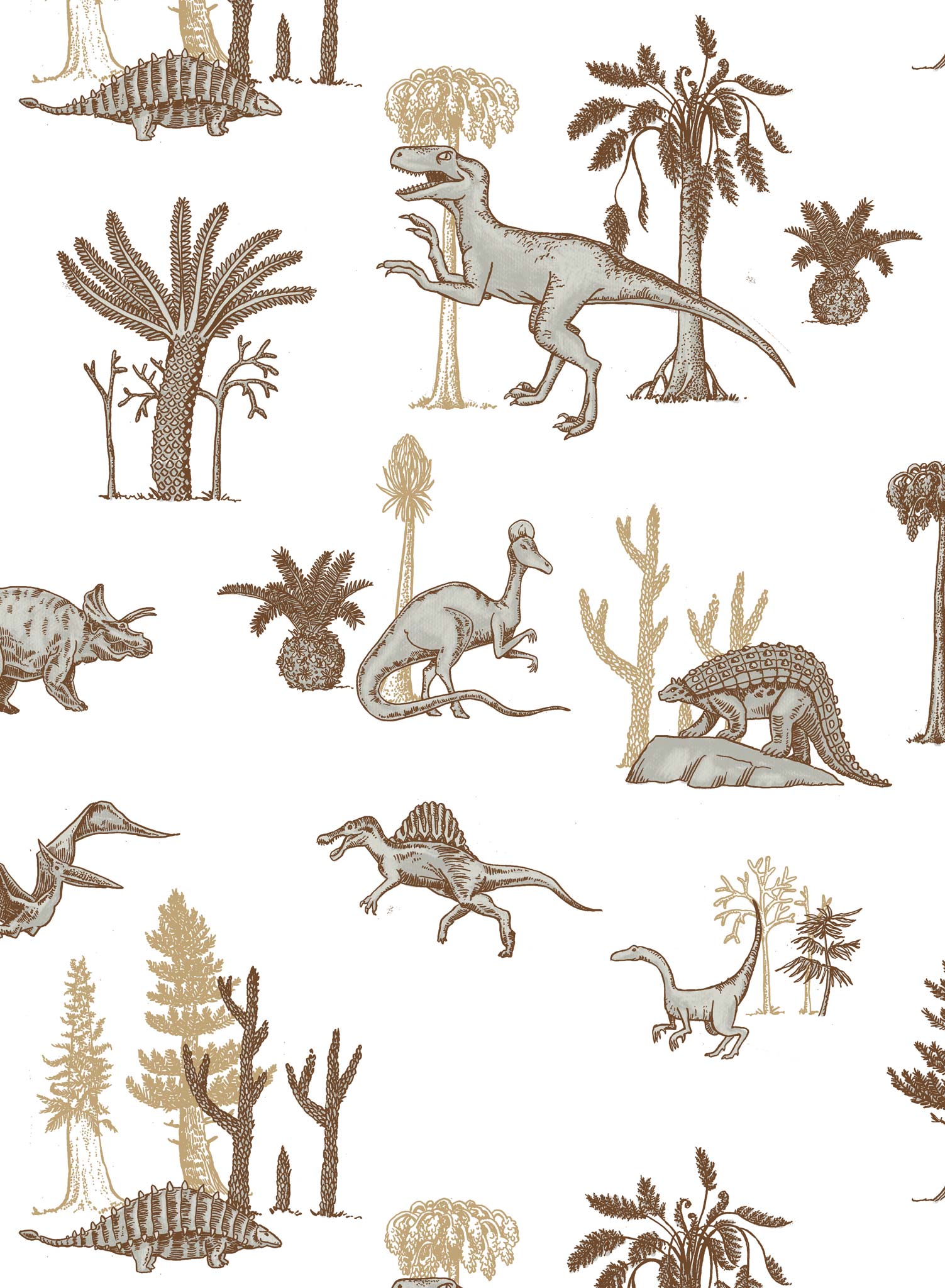 Jurassic is a Minimalist wallpaper by Opposite Wall of their favorite jurassic dinosaurs.