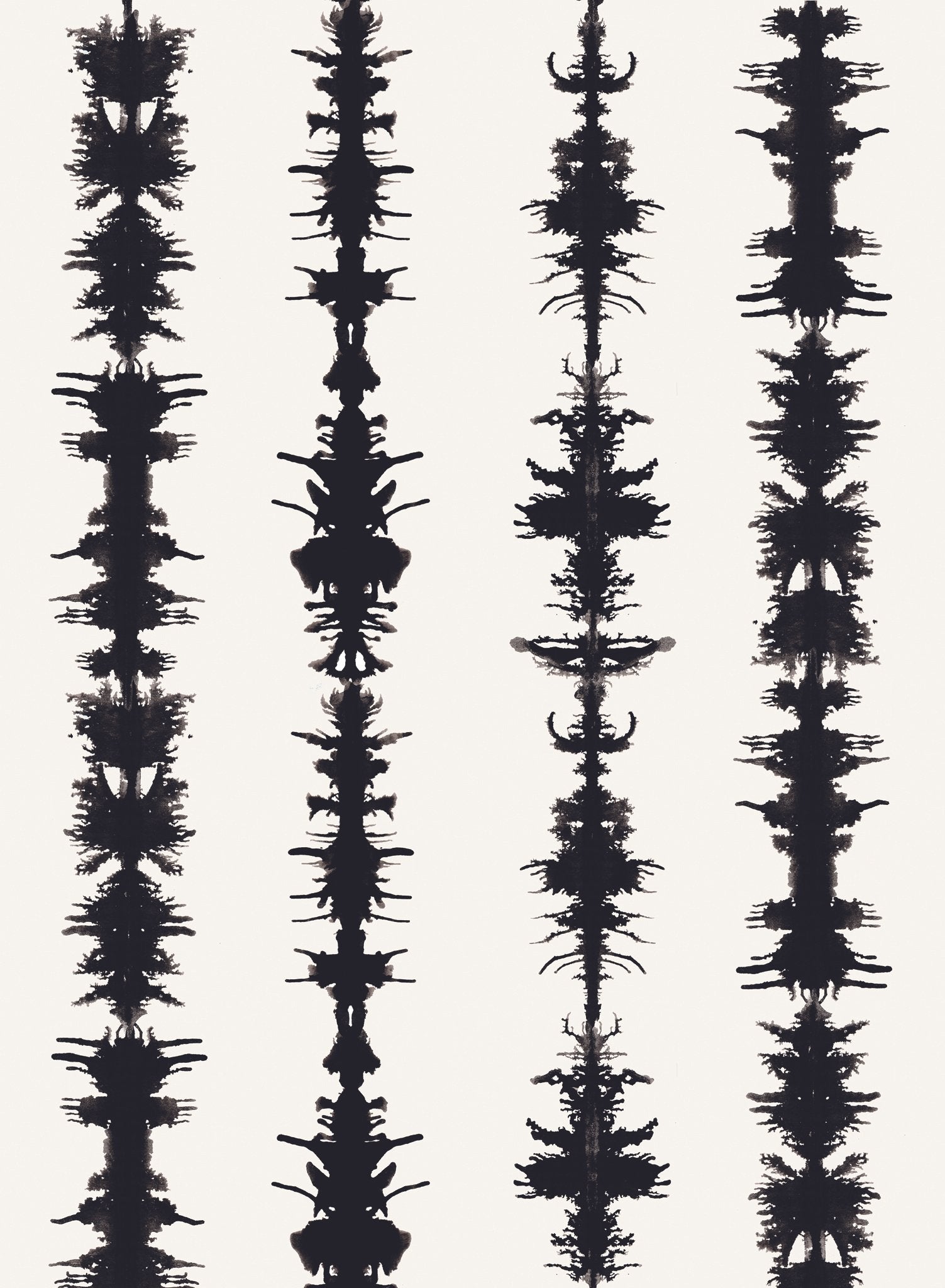Sound of Silence is a minimalist wallpaper by Opposite Wall of different sound waves aligned vertically.